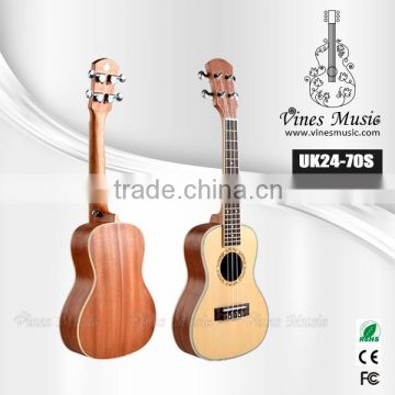 24 inch solid ukulele spruce china ukulele manufacturers (UK24-70S)