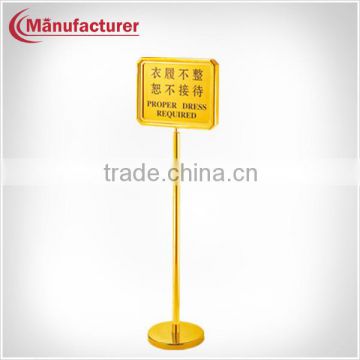 Hotel metal floor sign stand proper dress required notice vertical sign stand