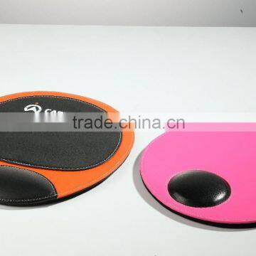 leather Promotional mouse pad, newest design fashion genuien leather mouse pad