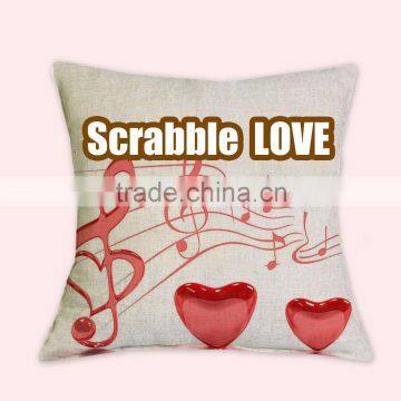 Scrabble LOVE Letter Printed Pillow Cushion Covers Home Decor 17.7*17.7''/45*45cm