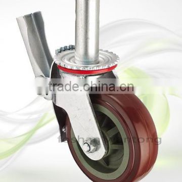 6 Inch Brown PVC Scaffolding Industrial Hardware Caster Wheel