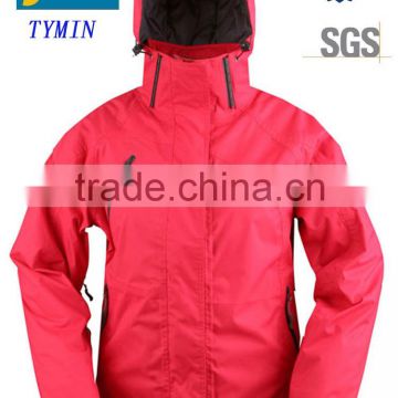 Hangzhou tymin outdoor factory womens gym wear hoodie snow ski active ski jacket