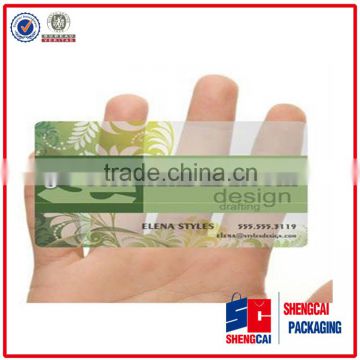 China supplier cheap custom logo clear plastic business cards/PVC card