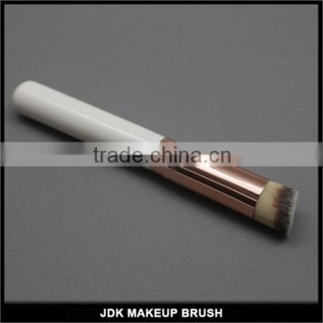 Flat Angled Wooden Buffer Mineral Liquid Foundation Brush with Rose Gold Brush