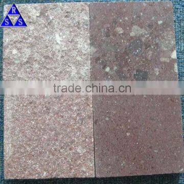 G666 red porphyry split cube stone