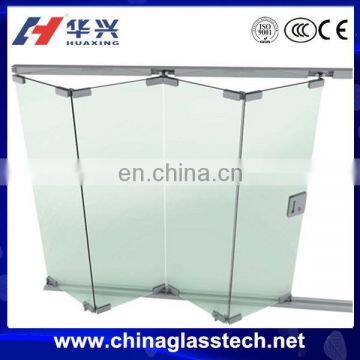 Bathroom/Office/Kitchen simple decorative tempered glass folding partition wall