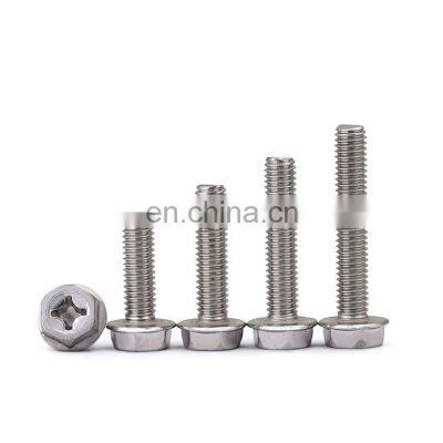Slotted philips head hex flange bolt with serration stainless steel bolt stock