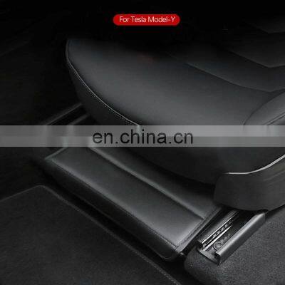 Hot sale Suitable For Tesla Model Y Under Seat Storage Box Rear Seat PU Leather Interior Increase Space Car Accessories