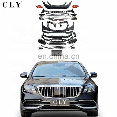 CLY Body Kits For 2013-2020 Benz W222 S Class Upgrade Maybach Front Rear Car Bumpers Grilles Rear LiP Pipes Headlight Taillight