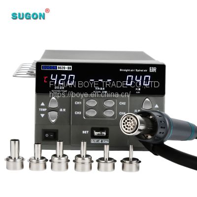 Sugon 8620 Dx Curved Nozzle Hot Air Gun Intelligent Lcd Micro Rework Soldering Station
