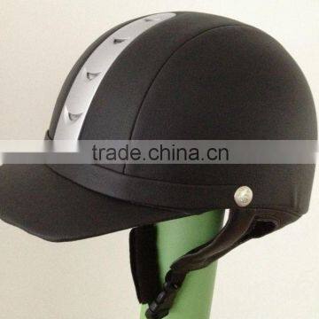 leather coated ABS horse riding helmet,equestrian riding helmet