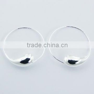 925 Sterling Silver Jewelry Elegant Droplet Hoop Earrings