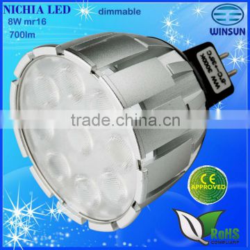 made in China 8W mr16 led lamp led light 12VDC/AC dimmable