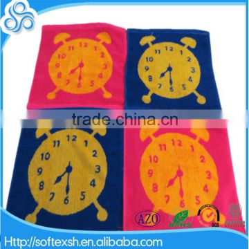 china alibaba comfortable wholesale clock jacquard face towel 30cmx30cm