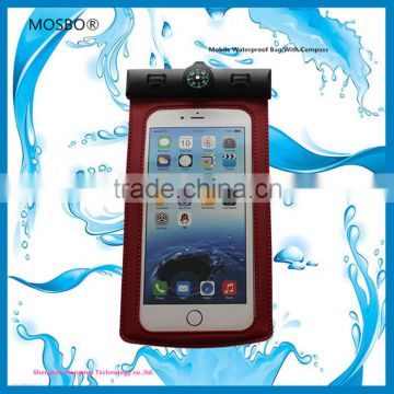 2016 new peoducts PVC mobile phone waterproof bag with compass