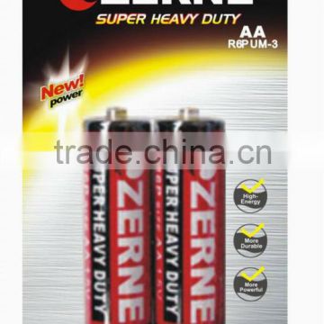 Heavy duty battery AA Size 2pcs/blister