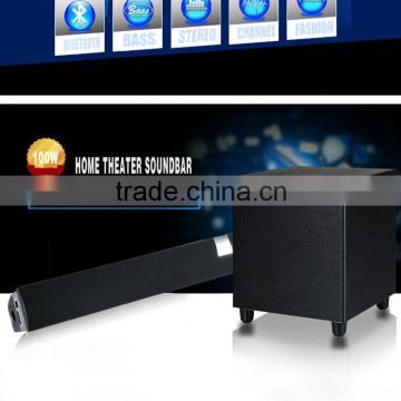 China factory price 2.1 channel bluetooth home theater tv soundbar/sound bar