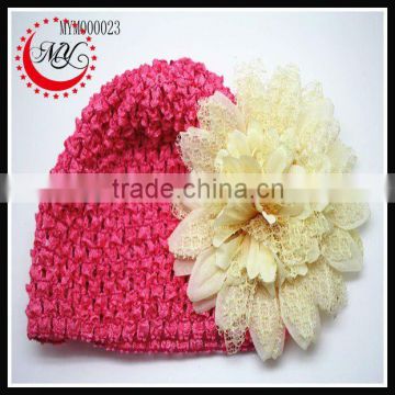 Hot-Sale fashion baby crochet hat with patterns flower