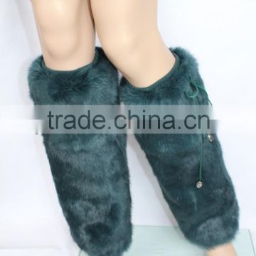 Irresistible Style Winter Ladies Deluxe Rabbit Fur Leg Warmers Fur Boots Sleeves