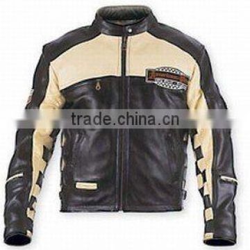 DL-1205 Leather Motorcycle Racer Jacket