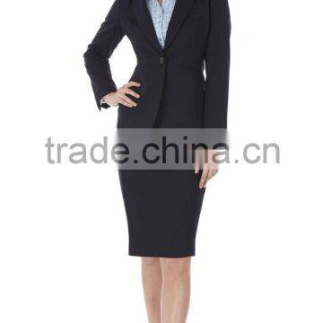 2014 Top Quality 100% wool Classic Dark Navy business suit for women                        
                                                Quality Choice