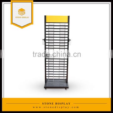 Sale Stone Display shelf With Logo Printed/Wheel/Catalog Holder