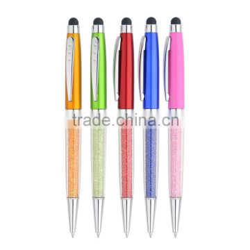 Hot Selling Promotional Metal Crystal Stylus Pen With Company Logo with touch stylus on pen top