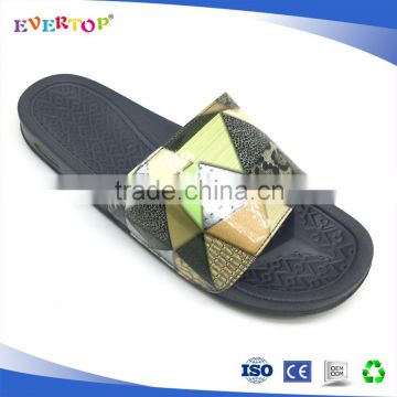 Summer European ladies fashion metallic color flat men sandals shower slipper