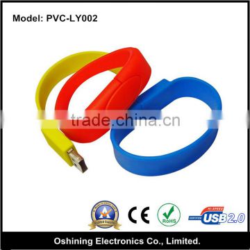 Top selling cheapest colorful bracelet usb flash drive silicone bracelet usb pen drive(PVC-LY002)