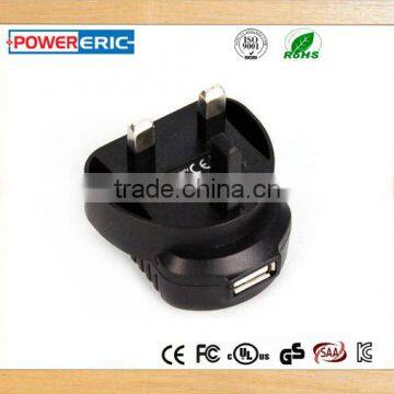 2.5w / 6w usb power adapter with ul/eu/uk/au plug with UL/CUL GS CE SAA Certificates