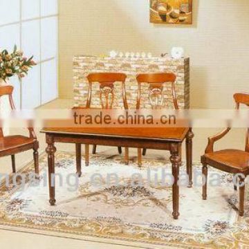 dining table and armrest dining chairs set