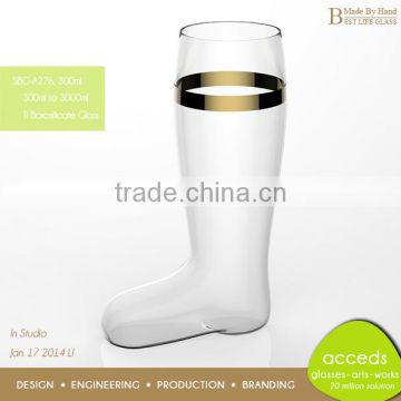 Decorative Design Handcrafted Cooling Funny Glass Beer Boot