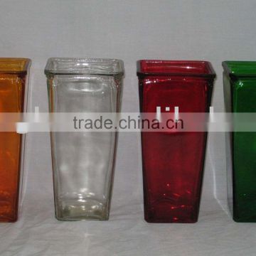 colored glass vase,glass flower vase,glassware