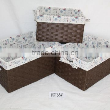 Brown Paper String Hand-made Storage Baskets (HX13-541)
