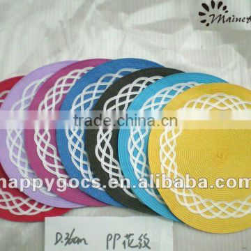 bulk PP round tablamat with special design/bicolor placemat for dinner set