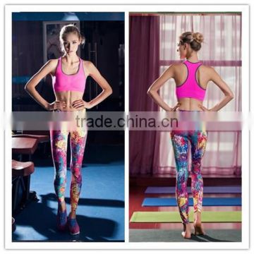 HongEn Apparel Spandex/Polyester Custom sublimated printing Women's Yoga Pants