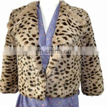 ladies Leopard rabbit fur vest