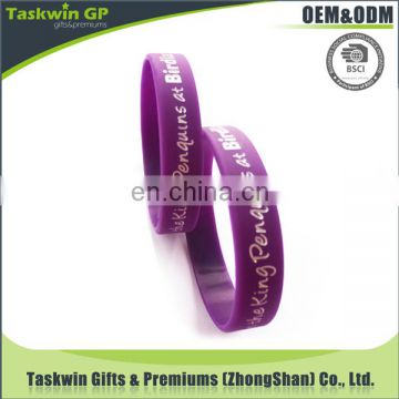 Debossed your logo silicone band, Fashional silicone hand band at wholesale price