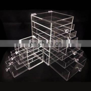 Cosmetic Organizer Clear Acrylic Jewellery Box Makeup Storage Case With Drawer