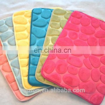 stone embossed anti-slip backing washable memory foam bath rugs