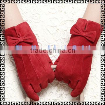 2015 suede short leather glove made in China