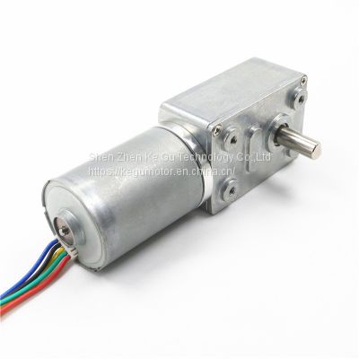 Best selling 6v 12v 24v 46mm dc worm electric valve bldc gear motor with encoder for robot from kegumotor