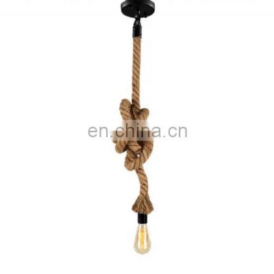 American Style Retro Hemp Rope Pendant Light E27 Vintage Edison Lamp