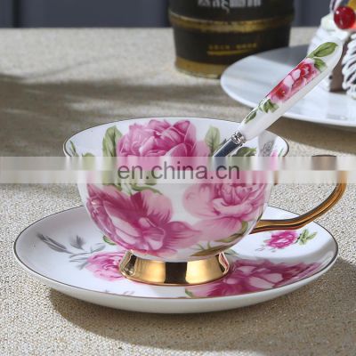 European coffee cup and saucer English creative fashion ceramic tea cup set