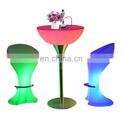 glowing nightclub led table sofas for living room illuminated event led light bar stool furniture high cocktail table chair set