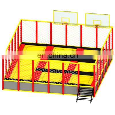 Top quality commercial Gymnastic children kids indoor trampoline with big slides