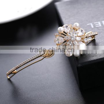 2015 YiWu new products High-end zircon tire Shining luxury hairpin