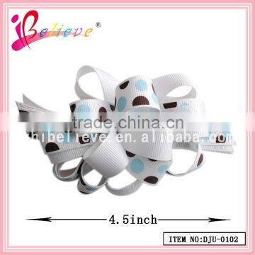 Good looking hair barrette wholesale ladies fancy hair clips korker curly ribbon flower