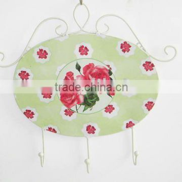 Stylish Iron Rose Pattern Wall Hook Hanger