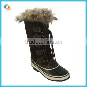 2014 woman leather snow boots